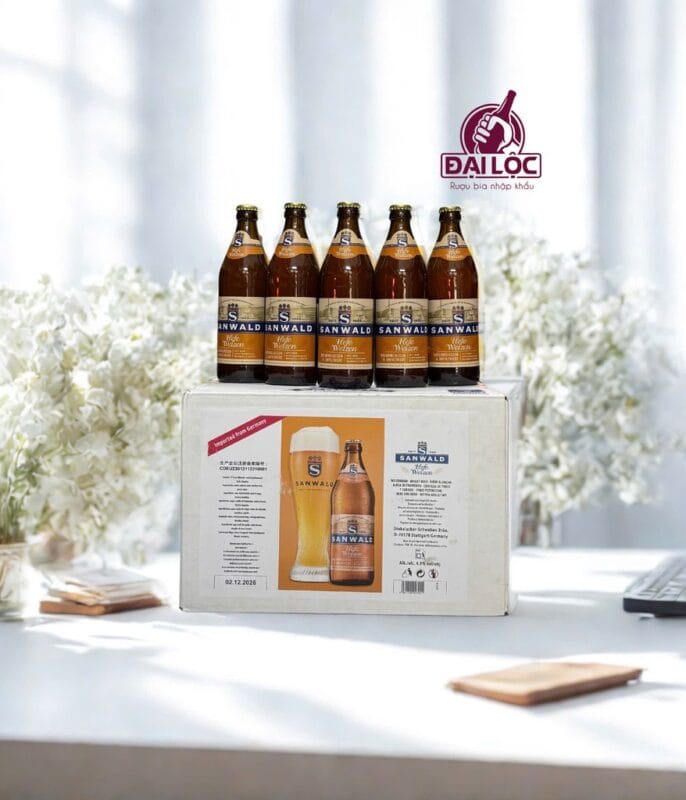 Bia Sanwald Hefe weizen 4.9% – Lon 500ml – Thùng 24 Lon Bia Sanwald Hefe Weizen 4.9% Đức – Thùng 20 chai 500ml