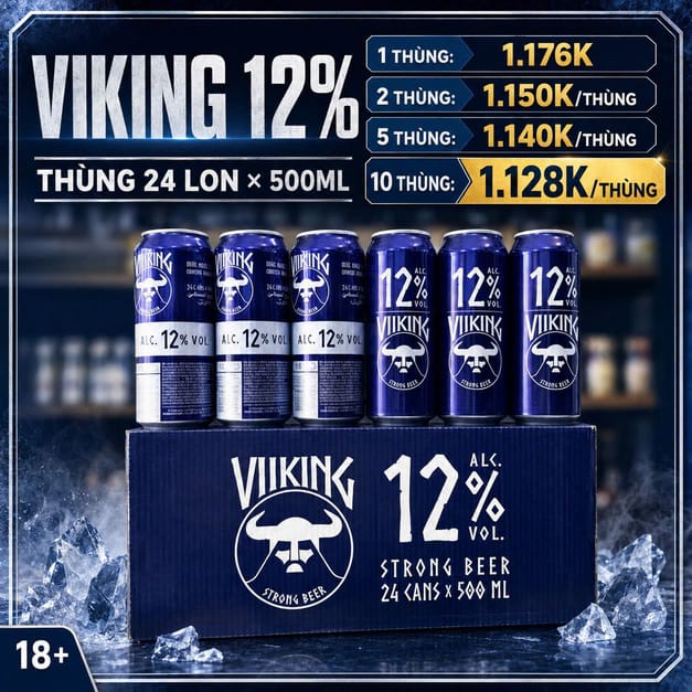 Bia-viiking-khuyen-mai Bia Viiking Extra Strong 12% – Thùng 24 Lon 500ml | Bia Đức