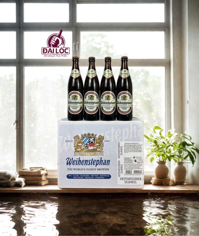Bia Weihenstephaner Hefeweissbier Dunkel 5.3% – Chai 500ml – Thùng 20 Chai Weihenstephaner Hefeweissbier Dunkel thung 20 chai