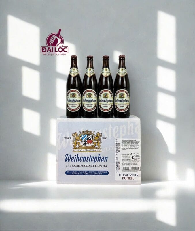 Bia Weihenstephaner Hefeweissbier Dunkel 5.3% – Chai 500ml – Thùng 20 Chai Weihenstephaner Hefeweissbier Dunkel bia Duc lau doi nhat