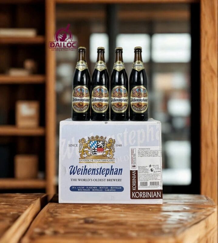 Bia Weihenstephaner Korbinian 7.4% – Chai 500ml – Thùng 20 Chai Weihenstephaner Korbinian bia đen Đuc