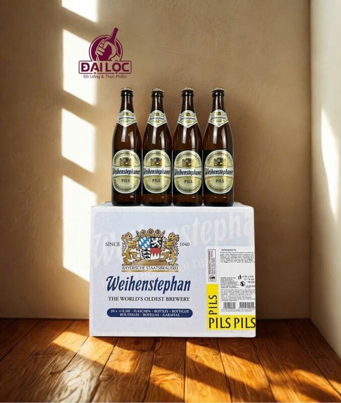 Bia Weihenstephaner Pils 5.1% – Chai 500ml – Thùng 20 Chai Weihenstephaner Pils nhâp khẩu Đức