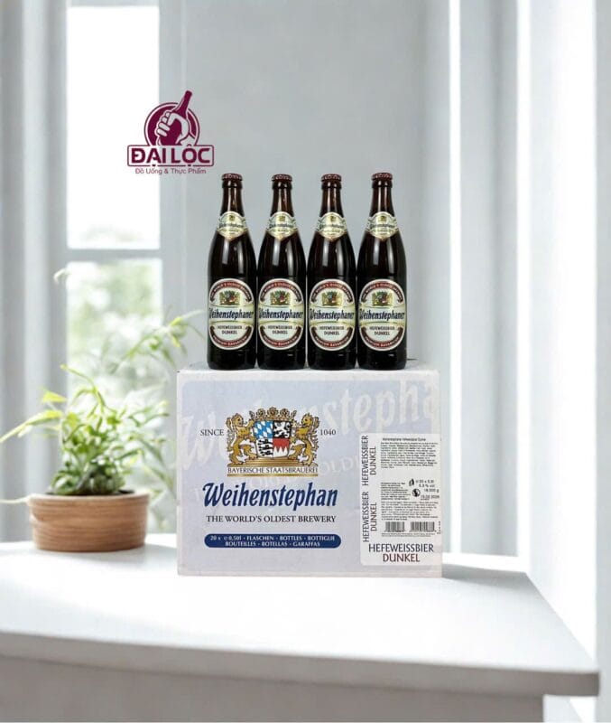 Bia Weihenstephaner Hefeweissbier Dunkel 5.3% – Chai 500ml – Thùng 20 Chai Weihenstephaner Hefeweissbier Dunkel bia Duc cao cap