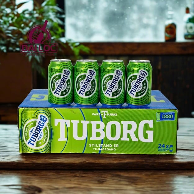 Bia Tuborg Green Lon 330ml – 24 Lon bia Tuborg xanh chính hãng