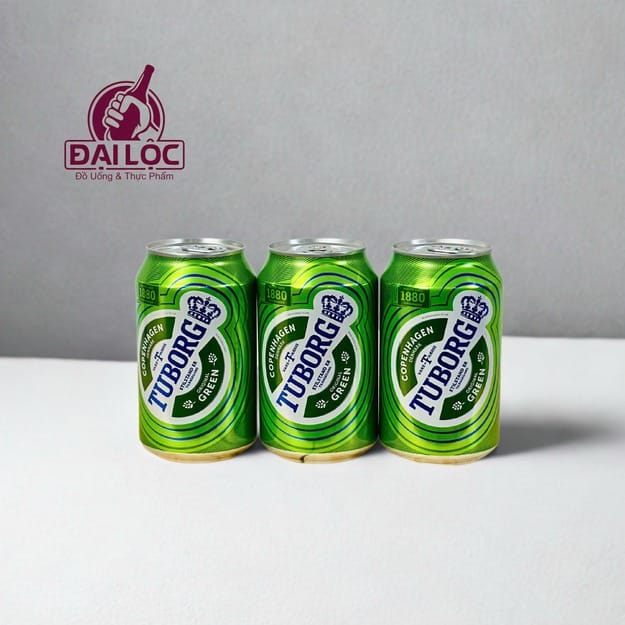 Bia Tuborg Green Lon 330ml – 24 Lon bia tuborg green