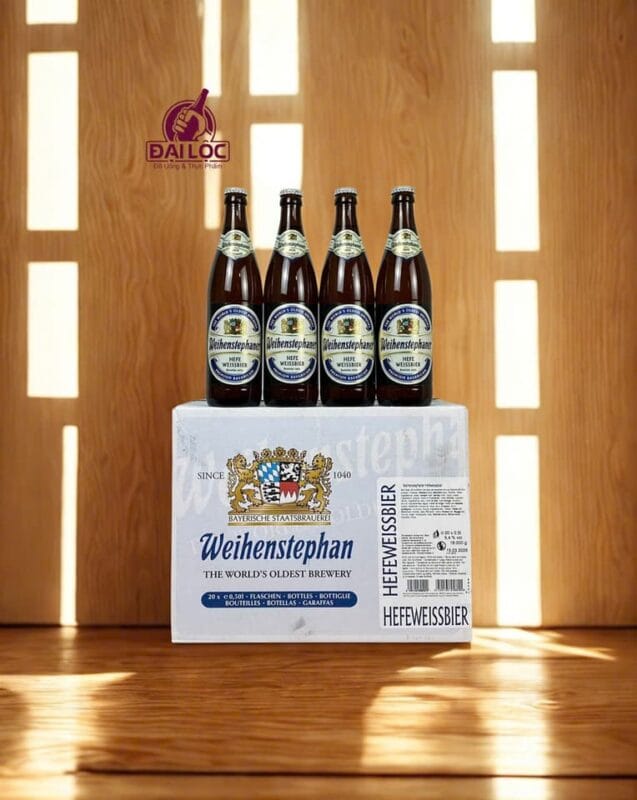 Bia Weihenstephaner Hefe Weissbier 5.4% – Chai 500ml – Thùng 20 Chai bia Đức Weihenstephaner