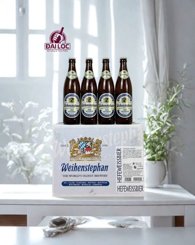 Bia Weihenstephaner Hefe Weissbier 5.4% – Chai 500ml – Thùng 20 Chai bia Weihenstephaner chính hãng