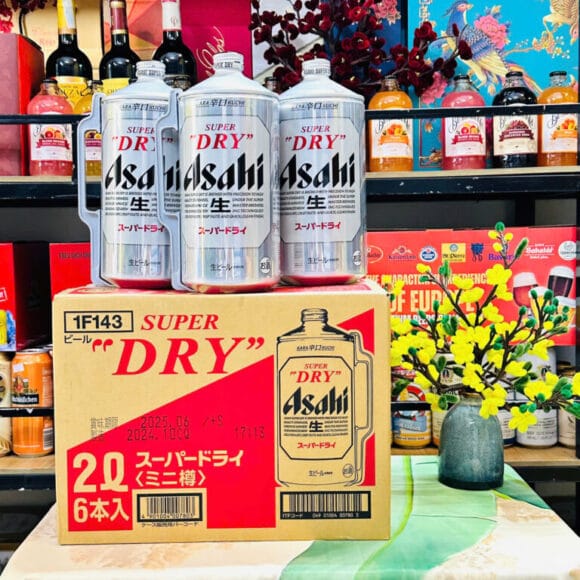 Bia Asahi Nhật Bản 5% – Thùng 6 Bình 2l
