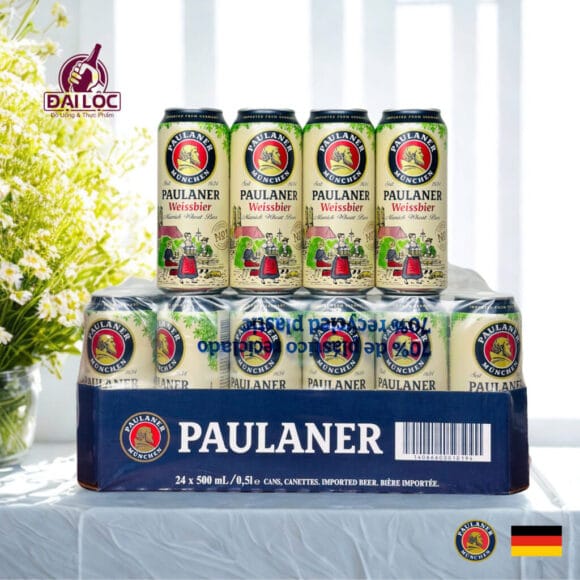 Bia Paulaner Weissbier 5.5% – Lon 500ml – Thùng 24 Lon