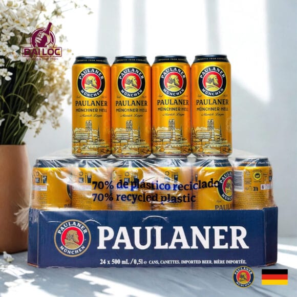 Bia Paulaner Munchner Hell 4.9% – Lon 500ml – Thùng 24 Lon