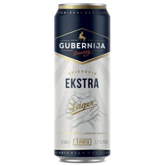 Bia Gubernija Ekstra Lager 5.2% – Lon 568ml – Thùng 24 Lon
