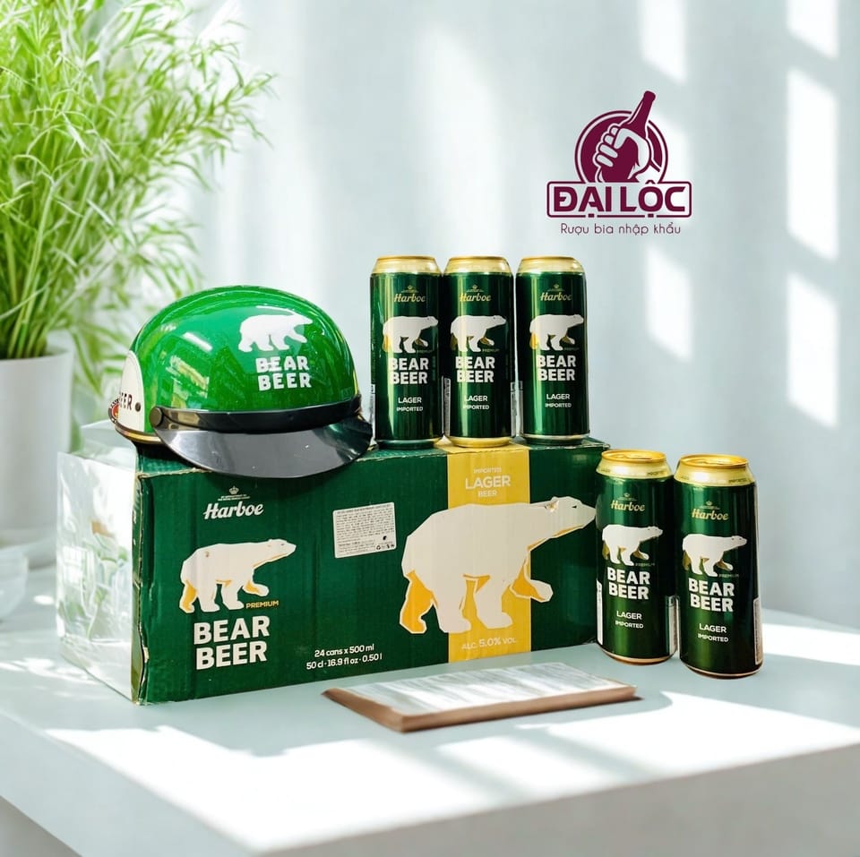 Bia Gấu Xanh Bear Beer Lager 5% Đức – thùng 24 lon 500ml