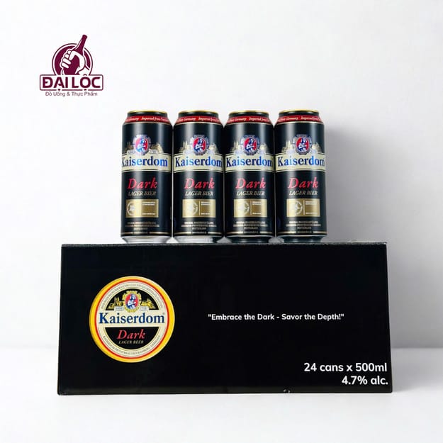 Hộp Quà Bia Kaiserdom - Hộp 12 Lon 500ml Bia Kaiserdom Dark Lager 4.7% – Lon 500ml – Thùng 24 Lon