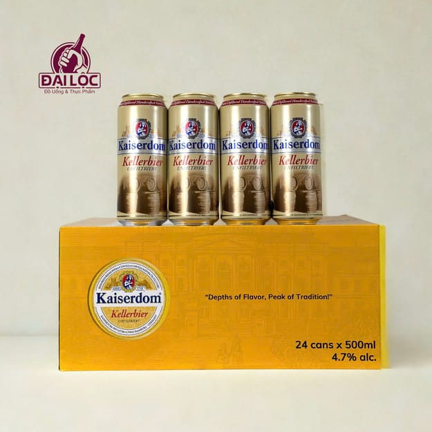 Hộp Quà Bia Kaiserdom - Hộp 12 Lon 500ml Bia Kaiserdom Kellerbier thùng 24 Lon 500ml