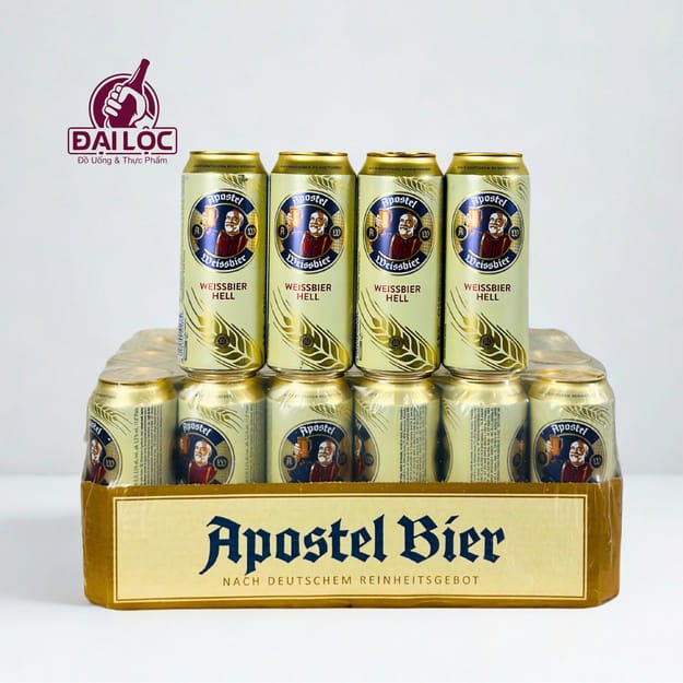 Bia Đức Apostel Weissbier Hell 5,3% – thùng 24 lon 500ml Bia Đức Apostel Weissbier Hell 5,3% – thùng 24 lon 500ml