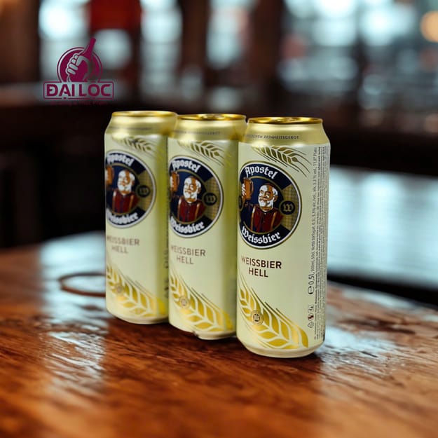 Bia Đức Apostel Weissbier Hell 5,3% – thùng 24 lon 500ml Bia Đức Apostel Weissbier Hell 5,3% – thùng 24 lon 500ml