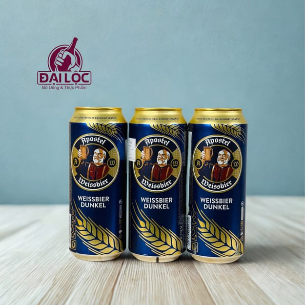 Bia Đức Apostel Weissbier Dunkel 5.3% – Thùng 24 Lon 500ml Bia Đức Apostel Weissbier Dunkel 5,3%: Tinh Hoa Bia Lúa Mì Đen