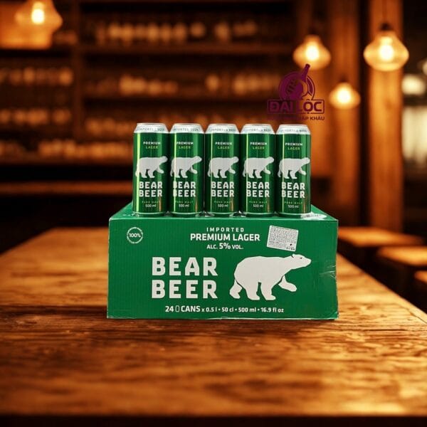 Bia Gấu Xanh Bear Beer Lager 5% Đức – thùng 24 lon 500ml Bia Gấu Xanh Bear Beer Lager 5% Đức