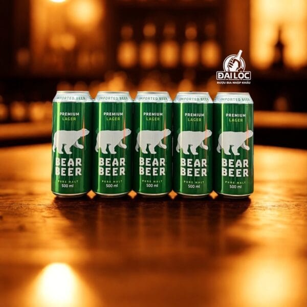 Bia Gấu Xanh Bear Beer Lager 5% Đức – thùng 24 lon 500ml Bia Gấu Xanh Bear Beer Lager 5% Đức