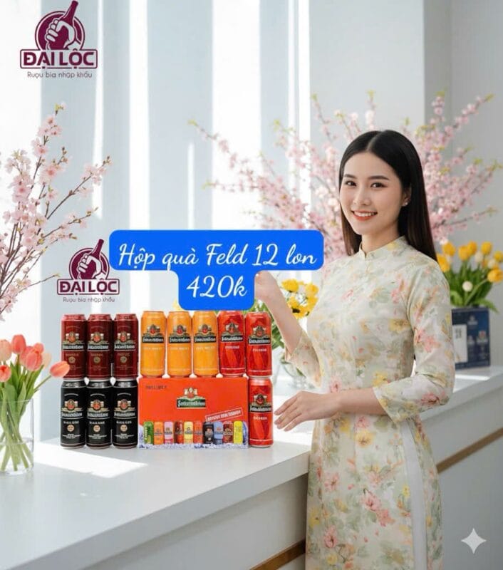 Hôp quà bia Pháo Đài Đức Feldchlobchen đẳng cấp sang trong