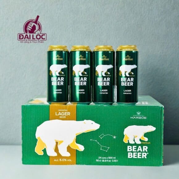 Bia gấu Bear Beer Lager 5% Đức – thùng 24 lon 500ml