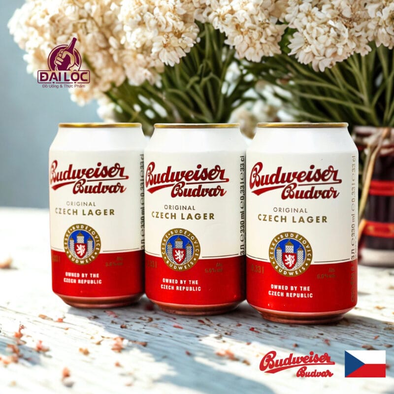 Bia Budweiser Budvar 5% Tiệp – thùng 24 lon 330ml Budweiser Budvar