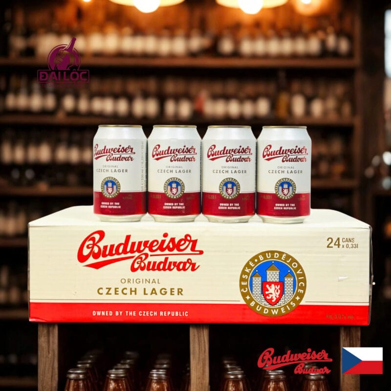 Bia Budweiser Budvar 5% Tiệp – thùng 24 lon 330ml Budweiser Budvar