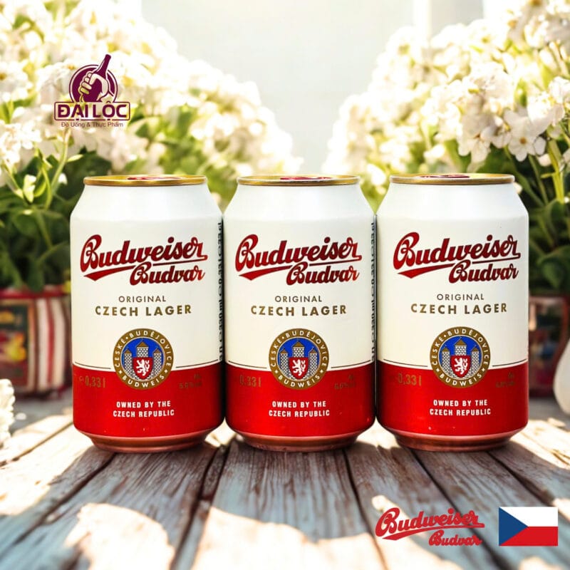 Bia Budweiser Budvar 5% Tiệp – thùng 24 lon 330ml Budweiser Budvar
