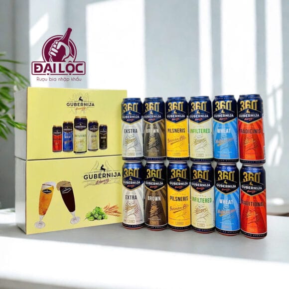 Hộp Quà Bia Litva Gubernija – Hộp 12 Lon 568ml