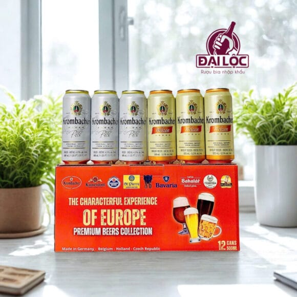 Hộp Quà Bia Đức Krombacher – Hộp 12 Lon 500ml