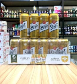 Bia Steiger vàng 5% Tiệp – thùng 24 lon 500ml