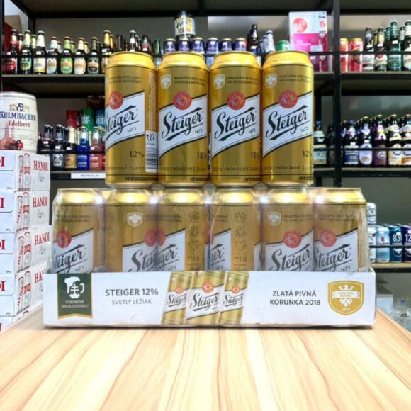 Bia Steiger vàng 5% Tiệp – thùng 24 lon 500ml