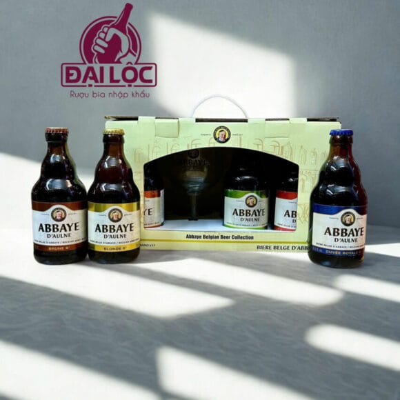Hộp Quà Bia Bỉ Abbaye- Hộp 6 Chai 330ml và 1 Ly