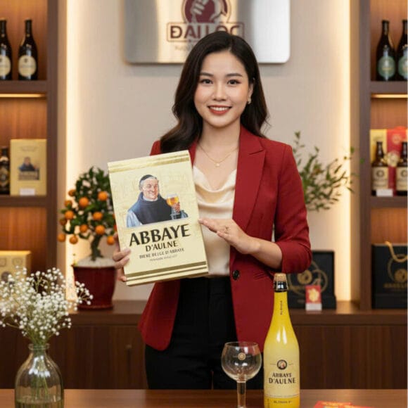 Hộp Quà Bia Bỉ Abbaye Blond 6%- Hộp 1 Chai 750ml và 1 Ly
