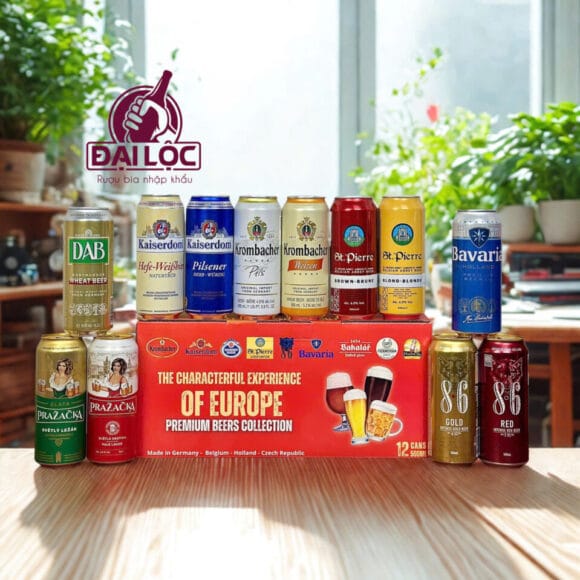 Hộp Quà EUROPE Hà Lan Đức Tiệp – Hộp 12 Lon 500ml