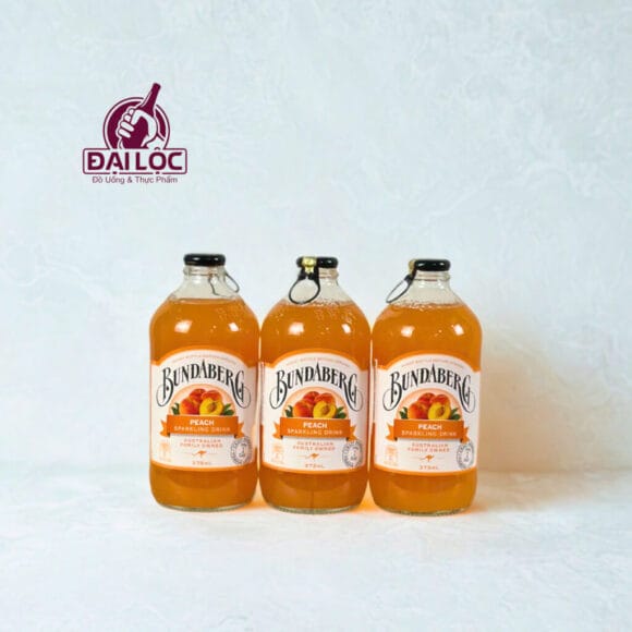 Nước trái cây Bundaberg Peach Sparkling Drink Úc - Thùng 24 chai 375ml