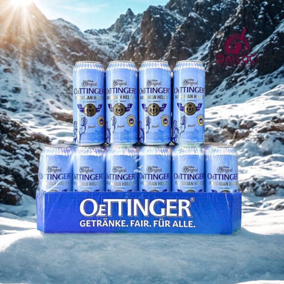 Oettinger Bavarian Helles 4,7% – lon 500ml – Đức