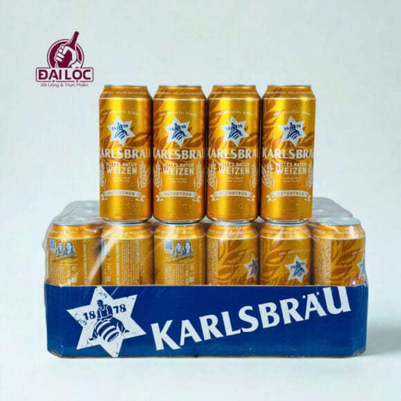 Bia Karlsbrau Helles Natur Weizen 5,2% Đức – thùng 24 lon 500ml
