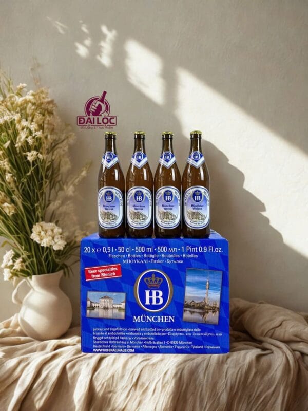 Bia Hofbrau Munchner Weisse 5.1% Thùng 20 chai 500ml Bia Hofbrau Munchner Weisse