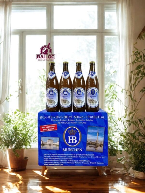 Bia Hofbrau Munchner Weisse 5.1% Thùng 20 chai 500ml Bia Hofbrau Munchner Weisse