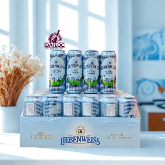 Bia Lieben Weisse 5% - Bia lúa mì Đức cao cấp 24 lon 500ml