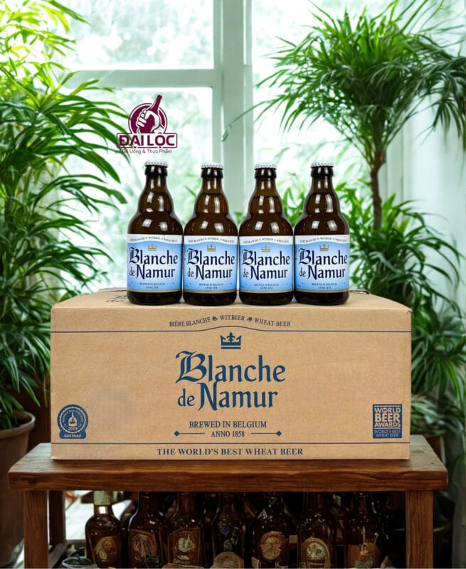 Bia Blanche de Namur Wheat Beer 4,5% Bỉ- chai 330ml Blanche de Namur Wheat 24 chai 330ml