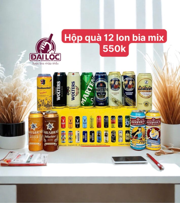 Hộp Quà Bia Nhập Khẩu Châu Âu cho mùa Tết Bính Ngọ 2026 Hộp quà bia nhập khẩu Châu Âu