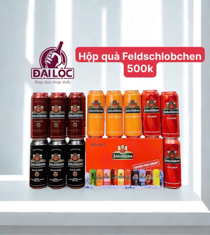 Hộp Quà Bia Nhập Khẩu Châu Âu cho mùa Tết Bính Ngọ 2026 Hộp quà bia nhập khẩu Feldchlobchen