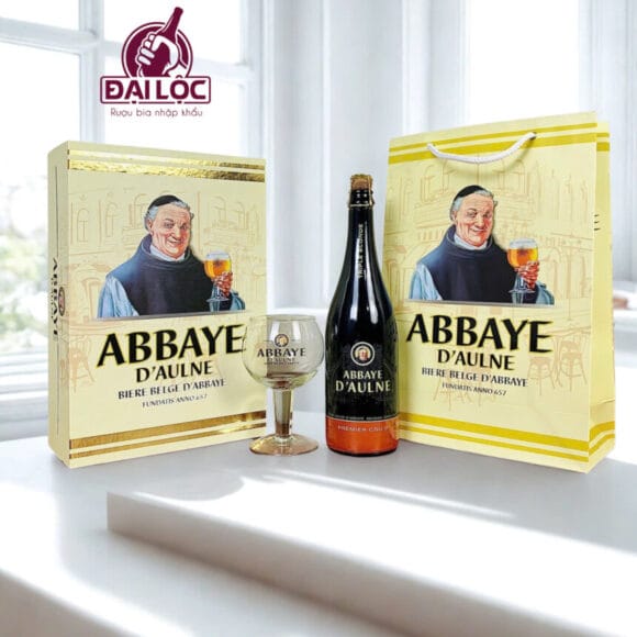 Hộp Quà Bia Bỉ Abbaye 9%- Hộp 1 Chai 750ml và 1 Ly