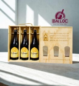Hộp Quà Bia Hà Lan La Trappe Trappist - Hộp Gỗ 3 Chai 750ml