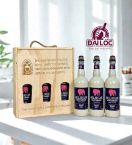 Hộp Gỗ Bia Bỉ Delirium 8,5% – Hộp 3 Chai 750ml