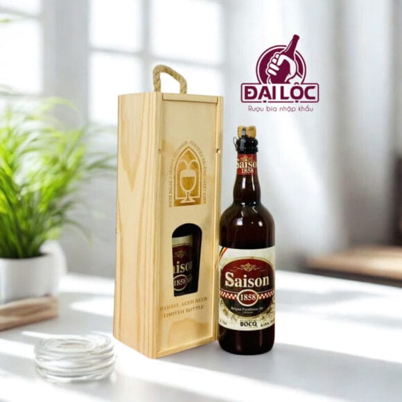 Hộp Quà Gỗ Saison 1858 6.4% Chai 750ml (Hộp 1 - 2 - 3 Chai)