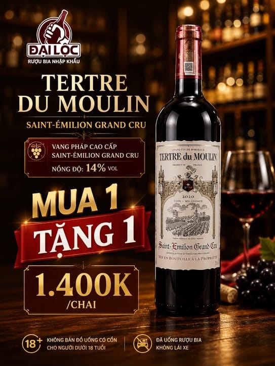 Ruou-vang terter-du-moulin Rượu Vang Tertre Du Moulin Cuvee Millesimee 2020 - Mua 1 tặng 1