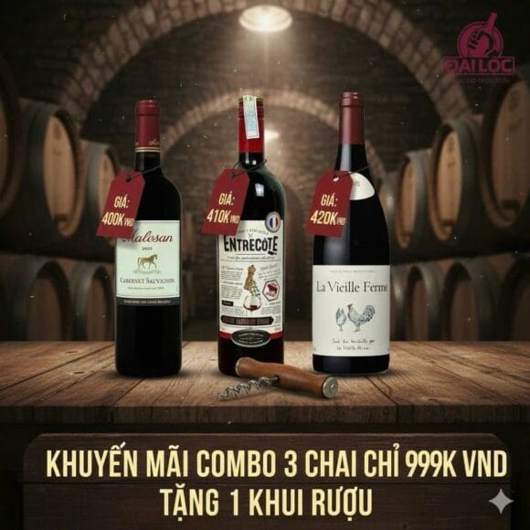 🇫🇷 COMBO VANG PHÁP TRUYỀN THỐNG (3 CHAI CHỈ 999K)